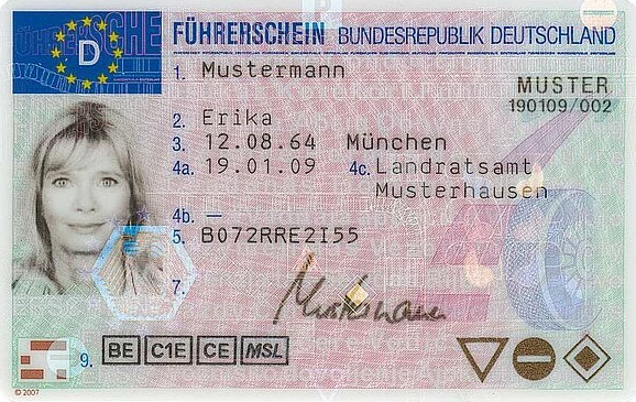 Muster-Führerschein